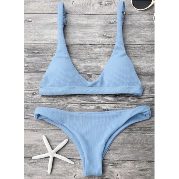 low waisted padded scoop bikini set